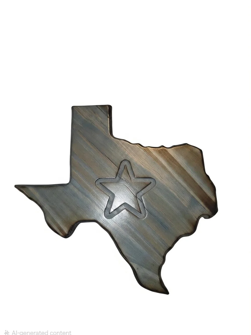 Wood Texas Wall Art with Star Accent - Blue-Grey and Brown Finish